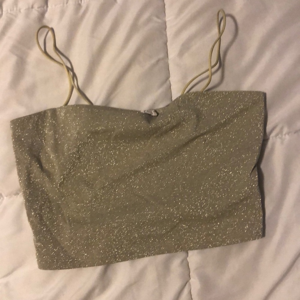Silver Sparkly Crop Top